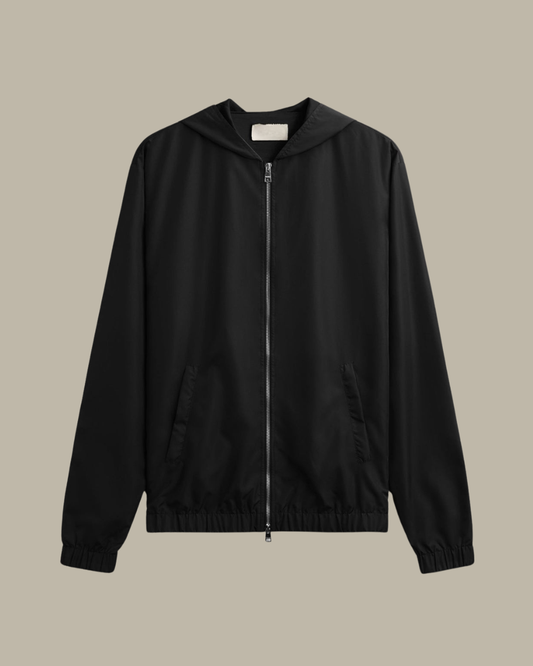 Hooded Resort Jacket by ATELIER- Onyx Black