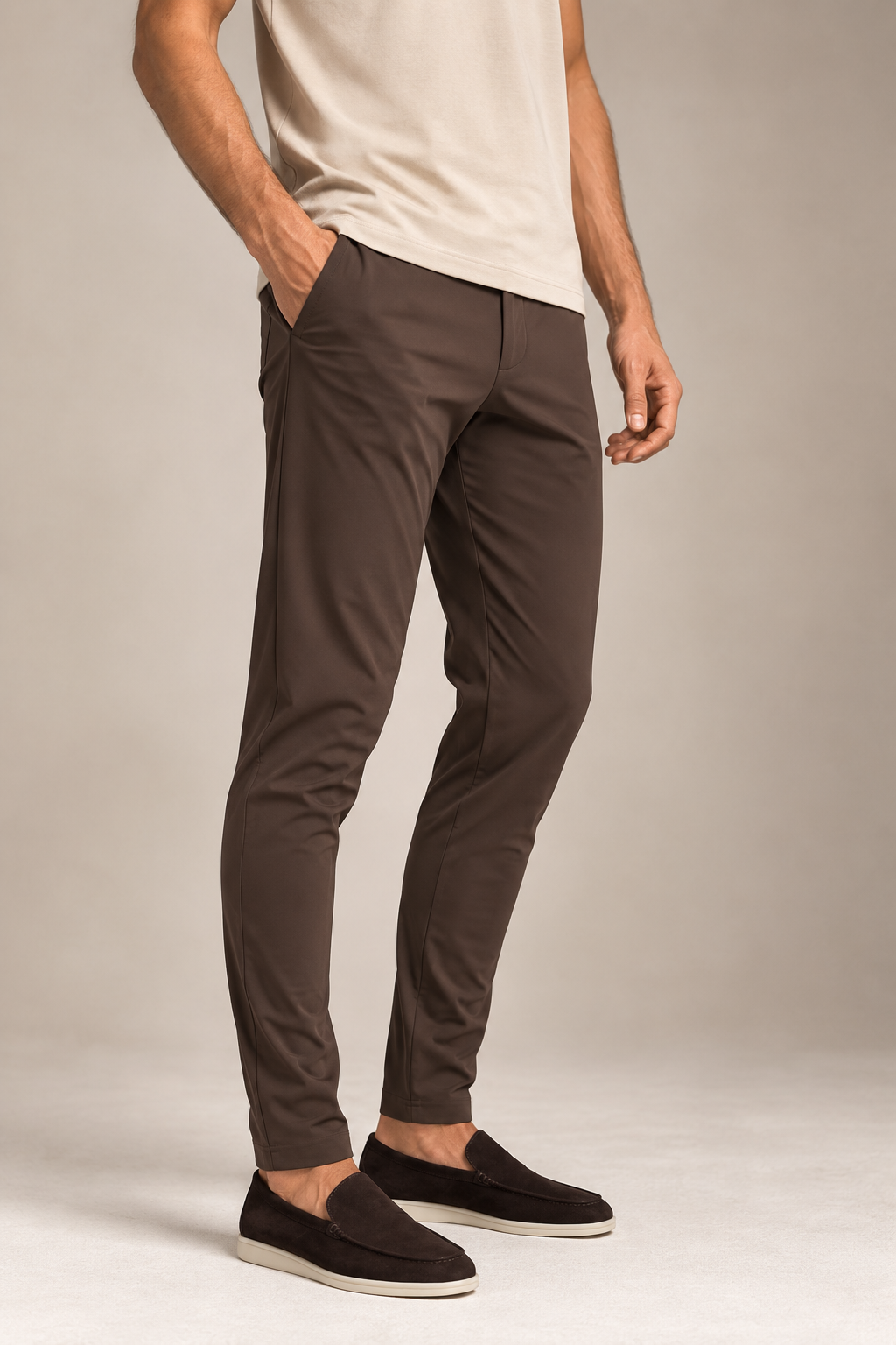 Smart Tech Pants "Milano"-  Mocca
