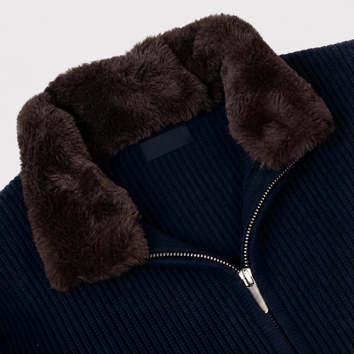 Fur Zipper "Stockholm"- Navy Blue